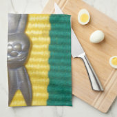 Bunny in Rasta Kleuren: Een vleugje Groovy Art Pri Theedoek (Quarter Fold)