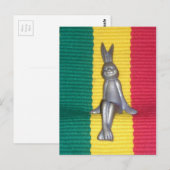 Bunny in Rasta Kleuren: Een vleugje Groovy Briefkaart (Voorkant / Achterkant)