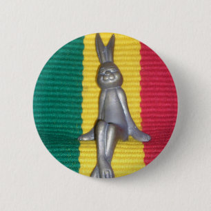 Bunny in Rasta Kleuren: Een vleugje Groovy Ronde Button 5,7 Cm