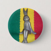 Bunny in Rasta Kleuren: Een vleugje Groovy Ronde Button 5,7 Cm (Voorkant)
