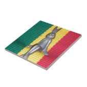 Bunny in Rasta Kleuren: Een vleugje Groovy Tegeltje (Zijkant)