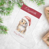 Bunny in Red Santa's Pet Gepersonaliseerd Kleine Kerstsok