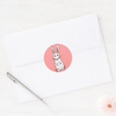 Bunny in Slippers Ronde Sticker (Envelop)