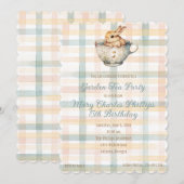 Bunny in Tea Cup Waterverf Kaart (Voorkant / Achterkant)