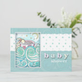 Bunny in Teacup Baby Douche Uitnodigingen (Staand voorkant)