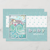 Bunny in Teacup Baby Douche Uitnodigingen (Voorkant / Achterkant)