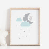 Bunny in the Sky Moon & Stars Nursery Decor Poster
