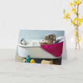 Bunny In The Tub Moederdag Kaart (Gele Bloem)
