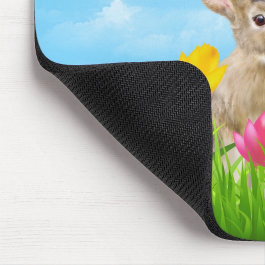 Bunny in Tulips Muismat (Hoek)