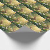 Bunny in Wildflower Meadow Cadeaupapier (Hoek)