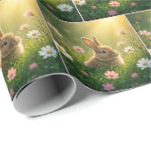 Bunny in Wildflower Meadow Cadeaupapier (Rol Hoek)