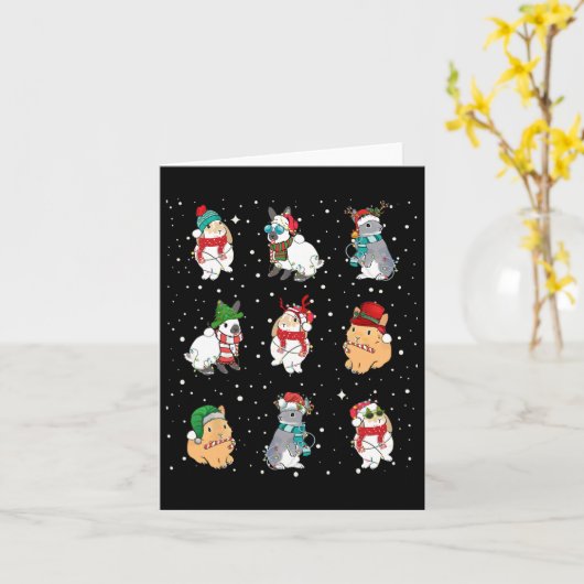 Bunny In Xmas Lights Funny Rabbit Lover Kerstmis Kaart (Gele Bloem)