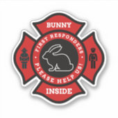 Bunny Inside Pet Alert voor Brandweer Sticker (Voorkant)