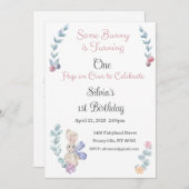 Bunny Invitation, 1, Birthday, 2, Bunny Kaart (Voorkant / Achterkant)