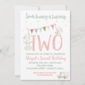 Bunny Invitation Bunny Birthday Invitation Kaart (Voorkant)
