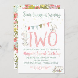 Bunny Invitation Bunny Birthday Invitation Kaart