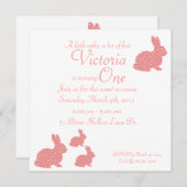 Bunny Invitation Kaart (Voorkant / Achterkant)