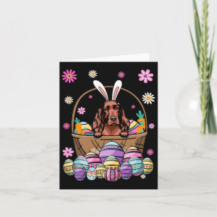 Bunny Irish Setter Dog Happy Easter Day Lover Egg Kaart