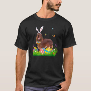 Bunny Irish Setter with Egg Basket Easter Hunting T-shirt