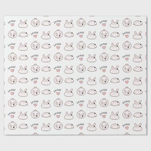 Bunny is 고 워 요. Bedankt Bow (Koreaans) Cadeaupapier (Vlak)