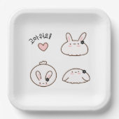 Bunny is 고 워 요. Bedankt Bow (Koreaans) Papieren Bordje (Voorkant)