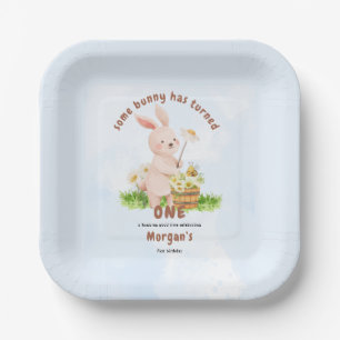 Bunny is het draaien van een Schattigee Baby konij Papieren Bordje