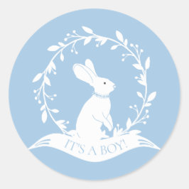 Bunny It'a Boy Favor Sticker