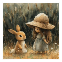 Bunny Joy : Een Beetje Gril Konijn Perfect Poster