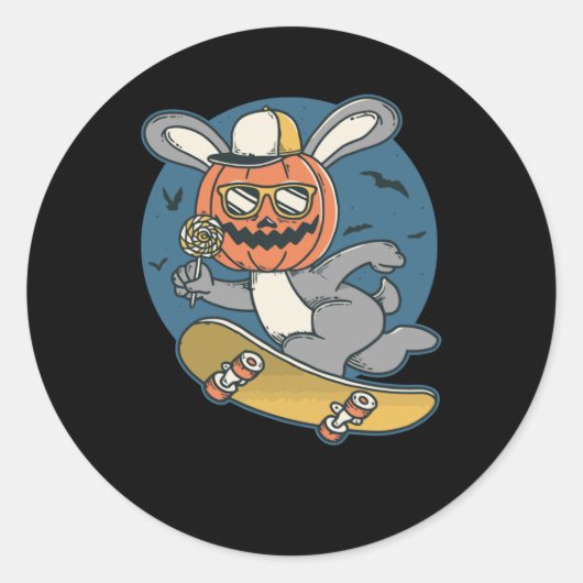 Bunny Jump Schaats Ronde Sticker (Voorkant)