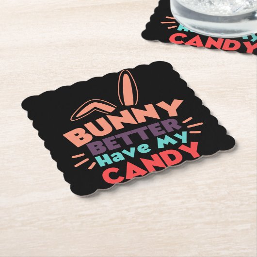 Bunny kan beter mijn Snoep hebben Kartonnen Onderzetters (Gebogen)