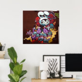 Bunny Kat spray op de wand Poster (Thuiskantoor)