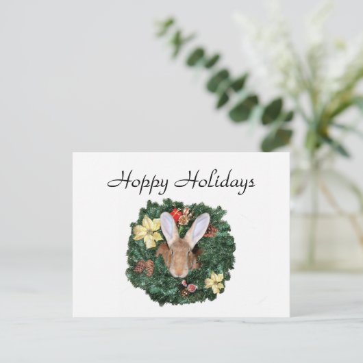 Bunny kerst feestdagenkaart (Staand voorkant)