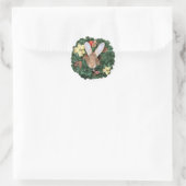 Bunny kerst ronde sticker (Tas)