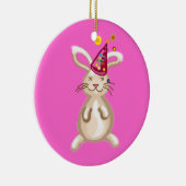 Bunny-kerstfeest Keramisch Ornament (Rechts)