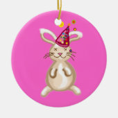 Bunny-kerstfeest Keramisch Ornament (Voorkant)