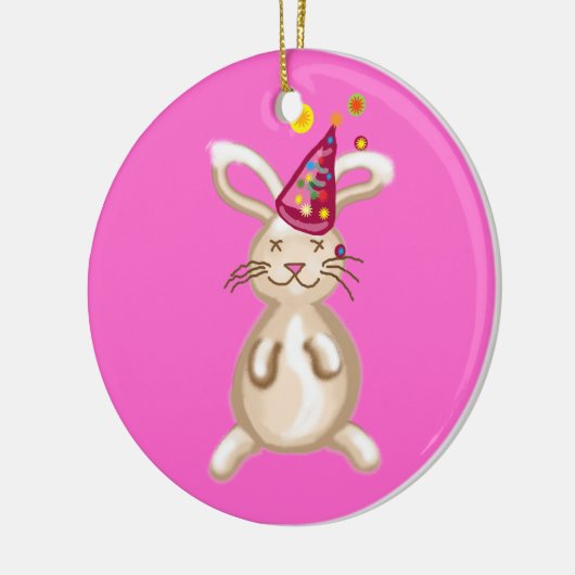 Bunny-kerstfeest Keramisch Ornament (Links)