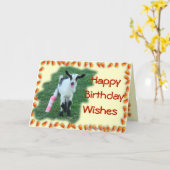 Bunny kind Goat --aanpassen elke gelegenheid en ie Kaart (Gele Bloem)