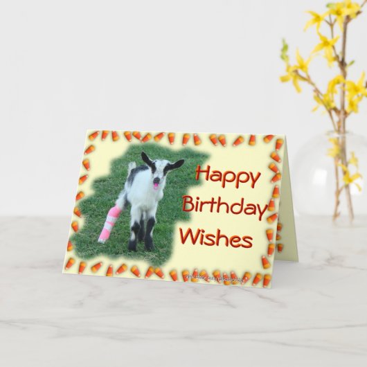 Bunny kind Goat --aanpassen elke gelegenheid en ie Kaart (Gele Bloem)