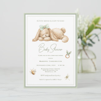 Bunny Kisses Baby Wishes Baby Shower Kaart