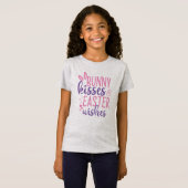 Bunny Kisses Easter verteert de roze Paarse Pasen T-shirt (Voorkant volledig)