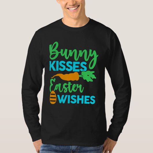 Bunny Kisses Easter wenst Happy Easter Day Cute B T-shirt (Voorkant)