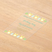 Bunny Kisses & Easter Wishes Birthday Acryl Uitnodigingen (Laagn)