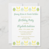 Bunny Kisses & Easter Wishes Birthday Kaart (Voorkant)