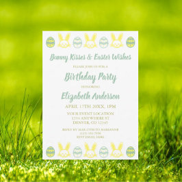 Bunny Kisses & Easter Wishes Birthday Kaart