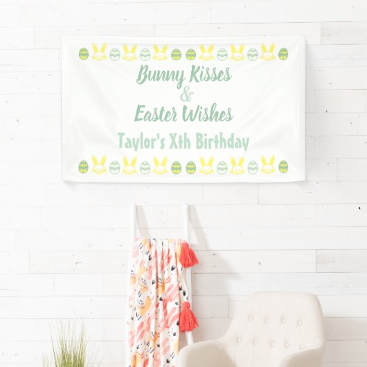Bunny Kisses & Easter Wishes Birthday Spandoek (Insitu)