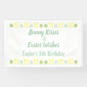 Bunny Kisses & Easter Wishes Birthday Spandoek (Horizontaal)