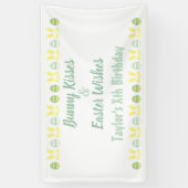 Bunny Kisses & Easter Wishes Birthday Spandoek (Verticaal)