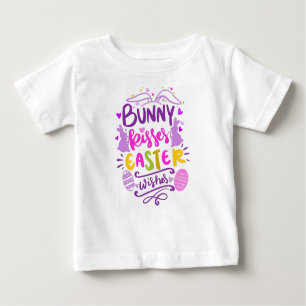 Bunny Kisses Easter Wishes Colorful Girly Quote Ba