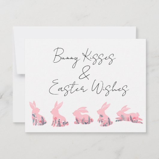 Bunny Kisses & Easter Wishes Feestdagenkaart (Voorkant)