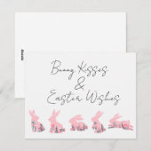 Bunny Kisses & Easter Wishes Feestdagenkaart (Voorkant / Achterkant)